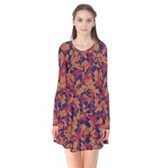 Kaleidoscope Dreams  Long Sleeve V-neck Flare Dress by dflcprintsclothing