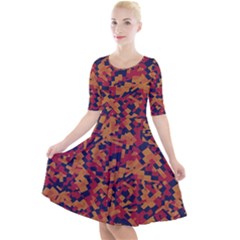 Kaleidoscope Dreams  Quarter Sleeve A-line Dress by dflcprintsclothing