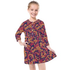 Kaleidoscope Dreams  Kids  Quarter Sleeve Shirt Dress by dflcprintsclothing