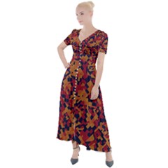 Kaleidoscope Dreams  Button Up Short Sleeve Maxi Dress by dflcprintsclothing