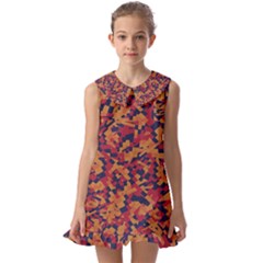 Kaleidoscope Dreams  Kids  Pilgrim Collar Ruffle Hem Dress by dflcprintsclothing