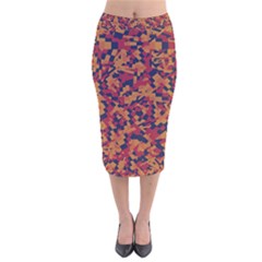 Kaleidoscope Dreams  Velvet Midi Pencil Skirt by dflcprintsclothing