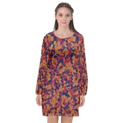 Kaleidoscope Dreams  Long Sleeve Chiffon Shift Dress  by dflcprintsclothing