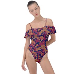 Kaleidoscope Dreams  Frill Detail One Piece Swimsuit by dflcprintsclothing