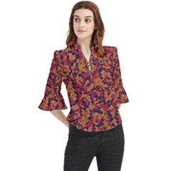 Kaleidoscope Dreams  Loose Horn Sleeve Chiffon Blouse