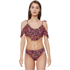 Kaleidoscope Dreams  Ruffle Edge Tie Up Bikini Set	 by dflcprintsclothing