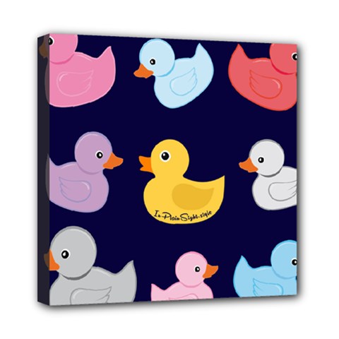 Duck Pattern Mini Canvas 8  X 8  (stretched) by NerdySparkleGoth