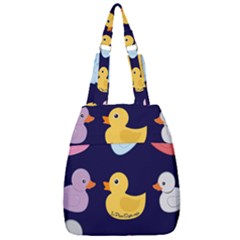 Duck Pattern Center Zip Backpack