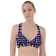 Micro Duck Pattern Sweetheart Sports Bra