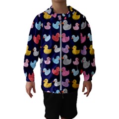 Micro Duck Pattern Kids  Hooded Windbreaker