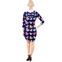 Micro Duck Pattern Quarter Sleeve Hood Bodycon Dress View2