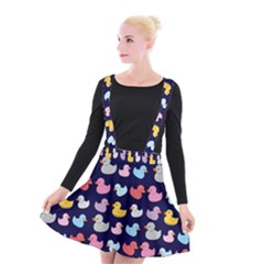 Micro Duck Pattern Suspender Skater Skirt