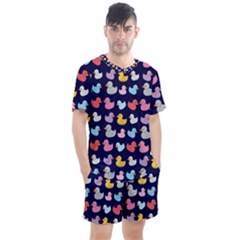 Micro Duck Pattern Men s Mesh Tee And Shorts Set