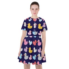 Micro Duck Pattern Sailor Dress