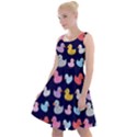 Micro Duck Pattern Knee Length Skater Dress View1