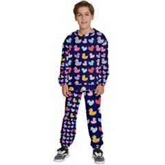 Micro Duck Pattern Kids  Sweatshirt Set