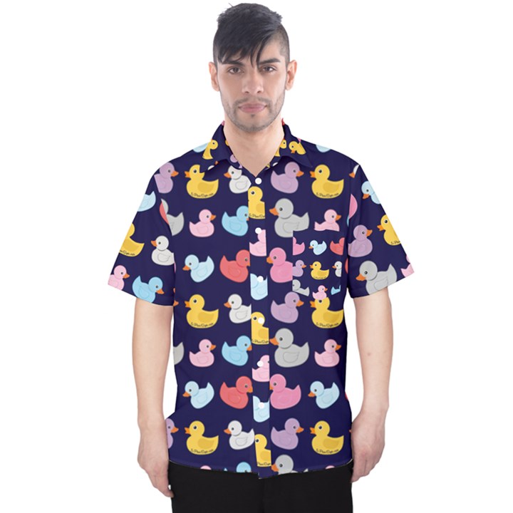 Micro Duck Pattern Men s Hawaii Shirt