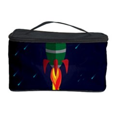 Rocket Halftone Astrology Astronaut Cosmetic Storage Case by Bangk1t