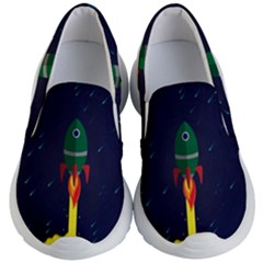 Rocket Halftone Astrology Astronaut Kids Lightweight Slip Ons by Bangk1t