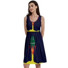 Rocket Halftone Astrology Astronaut Classic Skater Dress by Bangk1t