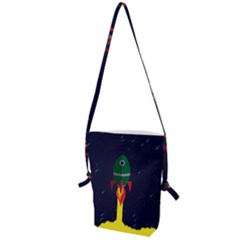 Rocket Halftone Astrology Astronaut Folding Shoulder Bag by Bangk1t