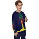 Rocket Halftone Astrology Astronaut Kids  Crewneck Sweatshirt View3