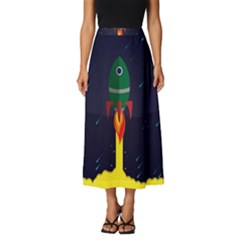 Rocket Halftone Astrology Astronaut Classic Midi Chiffon Skirt by Bangk1t