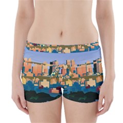 City Buildings Urban Dawn Boyleg Bikini Wrap Bottoms by Bangk1t