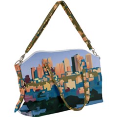 City Buildings Urban Dawn Canvas Crossbody Bag by Bangk1t