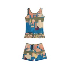 City Buildings Urban Dawn Kids  Boyleg Swimsuit by Bangk1t