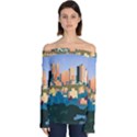 City Buildings Urban Dawn Off Shoulder Long Sleeve Top View1