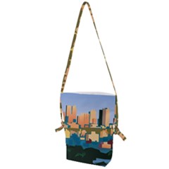 City Buildings Urban Dawn Folding Shoulder Bag by Bangk1t