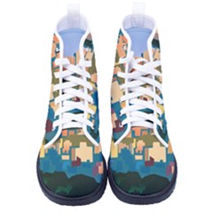 City Buildings Urban Dawn Women s High-top Canvas Sneakers by Bangk1t