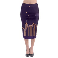 Skyscraper Town Urban Towers Midi Pencil Skirt by Bangk1t