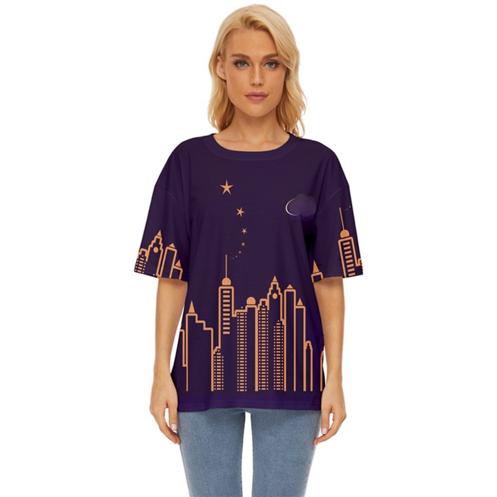 Skyscraper Town Urban Towers Oversized Basic Tee