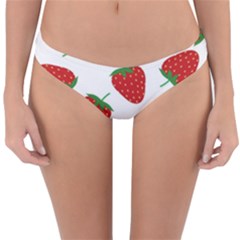 Seamless Pattern Fresh Strawberry Reversible Hipster Bikini Bottoms by Bangk1t