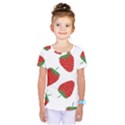 Seamless Pattern Fresh Strawberry Kids  One Piece Tee View1