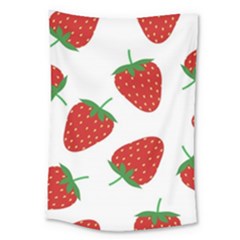 Seamless Pattern Fresh Strawberry Large Tapestry by Bangk1t