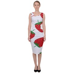 Seamless Pattern Fresh Strawberry Sleeveless Pencil Dress by Bangk1t