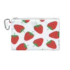 Seamless Pattern Fresh Strawberry Canvas Cosmetic Bag (medium) by Bangk1t