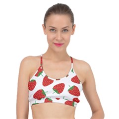 Seamless Pattern Fresh Strawberry Basic Training Sports Bra by Bangk1t