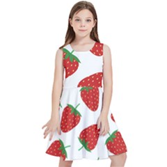 Seamless Pattern Fresh Strawberry Kids  Skater Dress by Bangk1t