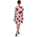 Seamless Pattern Fresh Strawberry Short Sleeve Shoulder Cut Out Dress  View2