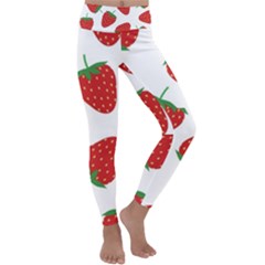 Seamless Pattern Fresh Strawberry Kids  Lightweight Velour Classic Yoga Leggings by Bangk1t