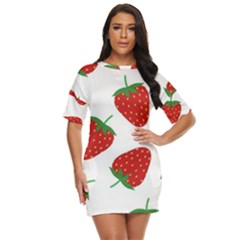 Seamless Pattern Fresh Strawberry Just Threw It On Dress