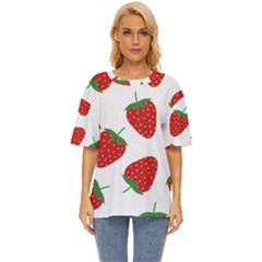 Seamless Pattern Fresh Strawberry Oversized Basic Tee by Bangk1t