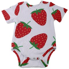 Seamless Pattern Fresh Strawberry Baby Short Sleeve Bodysuit by Bangk1t