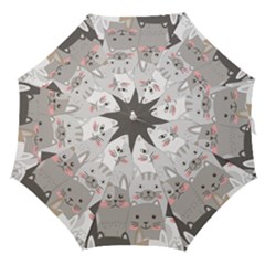 Cute Cats Seamless Pattern Straight Umbrellas by Bangk1t