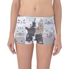 Cute Cats Seamless Pattern Reversible Boyleg Bikini Bottoms by Bangk1t