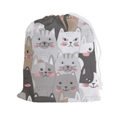 Cute Cats Seamless Pattern Drawstring Pouch (2xl) by Bangk1t